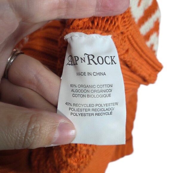 Alp N Rock Selena II Crew Neck Sweater Tangerine Orange Fair Isle Winter Ski XL - Picture 8 of 10